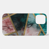 Glam Roest Blush Teal & Goud Chic Moderne Glamour Case-Mate iPhone Case (Achterkant (horizontaal))