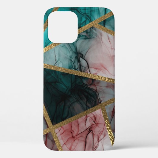 Glam Roest Blush Teal & Goud Chic Moderne Glamour Case-Mate iPhone Case (Achterkant)