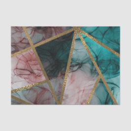 Glam Roest Roze Turquoise & Goud Chic Moderne Trou Tissuepapier