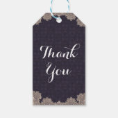 Glam Romantic Lace Paars Elegant Wedding Cadeaulabel (Voorkant)