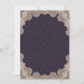 Glam Romantic Lace Paars Elegant Wedding Kaart (Achterkant)