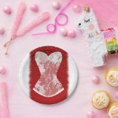 Glam Rood & Wit Vakantie Lingerie Douche Party Papieren Bordje (Feest)
