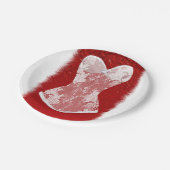 Glam Rood & Wit Vakantie Lingerie Douche Party Papieren Bordje (Gekanteld)