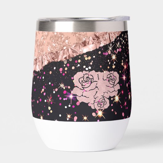 Glam Roos Black Glitter Blush Rozen (Links)