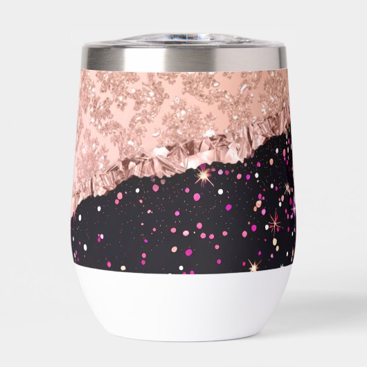 Glam Roos Black Glitter Blush Rozen (Voorkant)