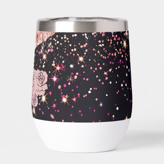 Glam Roos Black Glitter Blush Rozen (Achterkant)