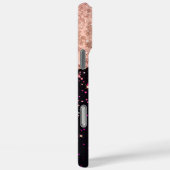 Glam Roos Black Glitter Blush Rozen Case-Mate iPhone Case (Achterkant / Rechts)