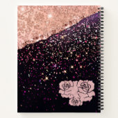 Glam Roos Black Glitter Blush Rozen Notitieboek (Achterkant)