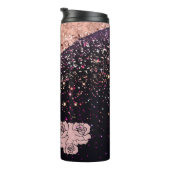 Glam Roos Black Glitter Blush Rozen Thermosbeker (Geroteerd rechts)