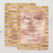 Glam Roos en Gouden Glitzy Stripes Vrijgezellenfee Kaart (Voorkant / Achterkant)