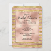 Glam Roos en Gouden Glitzy Stripes Vrijgezellenfee Kaart (Voorkant)