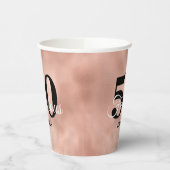 Glam Roos Gold 50 en Fabulous Birthday Party Papieren Bekers (Links)
