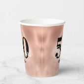 Glam Roos Gold 50 en Fabulous Birthday Party Papieren Bekers (Rechts)