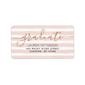 Glam Roos Gold Afstuderen retour adreslabels Etiket (Voorkant)