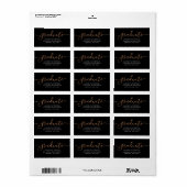 Glam Roos Gold Afstuderen retour adreslabels Etiket (Full Sheet)