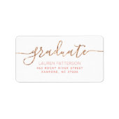 Glam Roos Gold Afstuderen retour adreslabels Etiket (Voorkant)