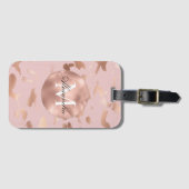 Glam Roos Gold Blush Abstract Bagagelabel (Voorkant (horizontaal))
