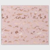 Glam Roos Gold Blush Abstract Verjaardag Cadeaupapier (Vlak)