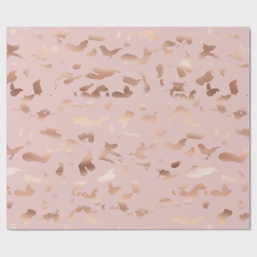 Glam Roos Gold Blush Abstract Verjaardag Cadeaupapier (Vlak)