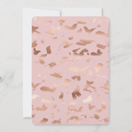 Glam Roos Gold Blush Abstract Verjaardag Kaart (Achterkant)