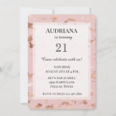 Glam Roos Gold Blush Abstract Verjaardag Kaart (Voorkant)