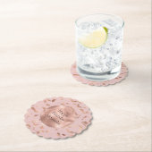 Glam Roos Gold Blush Abstract Verjaardag Kartonnen Onderzetters (Insitu)