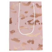 Glam Roos Gold Blush Abstract Verjaardag Medium Cadeauzakje (Achterkant)
