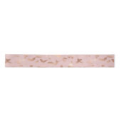 Glam Roos Gold Blush Abstract Verjaardag Satijnen Lint (Voorkant)
