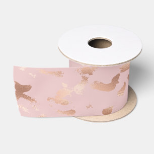 Glam Roos Gold Blush Abstract Verjaardag Satijnen Lint