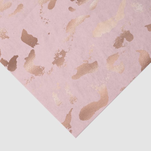 Glam Roos Gold Blush Abstract Verjaardag Tissuepapier (Detail)