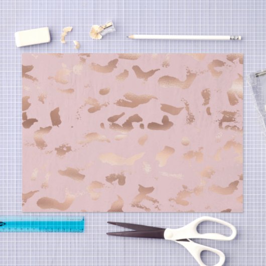 Glam Roos Gold Blush Abstract Verjaardag Tissuepapier (Craft)