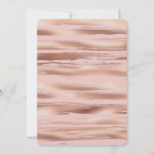 Glam Roos Gold Blush Stripes Verjaardag Kaart (Achterkant)