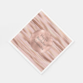 Glam Roos Gold Blush Stripes Verjaardag Servet (Hoek)