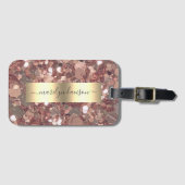 Glam Roos Gold Chunky Glitter Metallic Folie Bagagelabel (Voorkant (horizontaal))