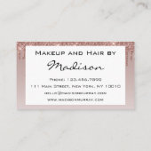 Glam Roos Gold Faux Glitter Drijpt artiest Visitekaartje (Achterkant)