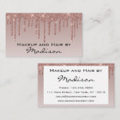 Glam Roos Gold Faux Glitter Drijpt artiest Visitekaartje (Voorkant / Achterkant)