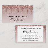 Glam Roos Gold Faux Glitter Drijpt artiest Visitekaartje (Voorkant / Achterkant)
