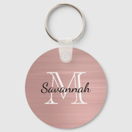 Glam Roos Gold Faux Metal Monogram Sleutelhanger