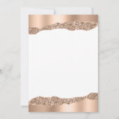 Glam Roos Gold Foil Glitter Quinceañera Kaart (Achterkant)