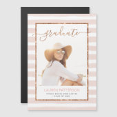 Glam Roos Gold Foto Afstuderen aankondiging (Voorkant / Achterkant)