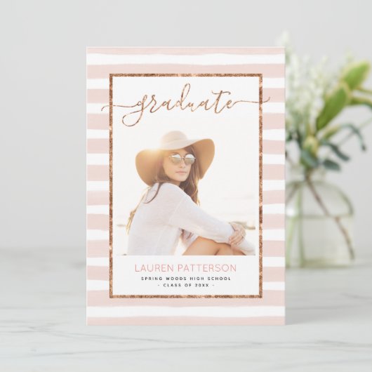 Glam Roos Gold Fotogradatie Kaart (Staand voorkant)