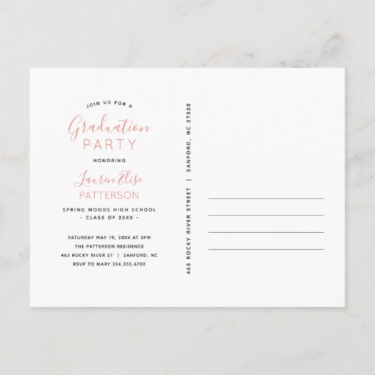 Glam Roos Gold Fotogradatie Uitnodiging Briefkaart (Achterkant)