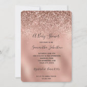 Glam Roos Gold Glitter Baby shower Kaart (Voorkant)