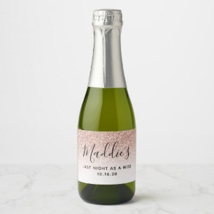 Glam Roos Gold Glitter Bachelorette Party Favor Sparkling Wijnetiket