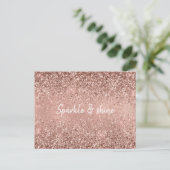 Glam Roos Gold Glitter Briefkaart (Staand voorkant)