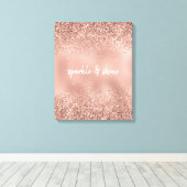 Glam Roos Gold Glitter Canvas Afdruk (Insitu (Houten vloer))