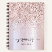 Glam Roos Gold Glitter Cookbook Recipnaam Notitieboek (Voorkant)