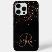 Glam Roos Gold Glitter Diamond Case-Mate iPhone Case (Achterkant)