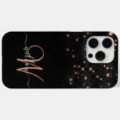 Glam Roos Gold Glitter Diamond Case-Mate iPhone Case (Achterkant (horizontaal))