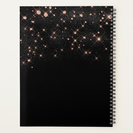 Glam Roos Gold Glitter Diamond Planner (Achterkant)